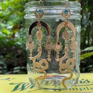 COPY - COPY - Snake, star, moon earrings